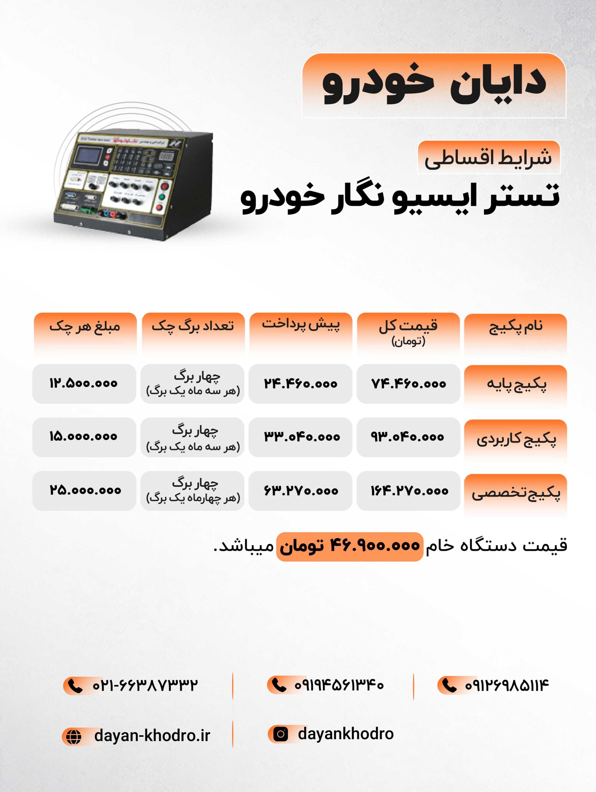 شرایط خرید اقساطی تستر ایسیو نگار خودرو